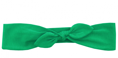 Трикотажная повязка с бантиком, зелёная